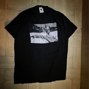 HUF x Snoop Dogg t-shirt black-and-white photo print of Snoop Dogg szL